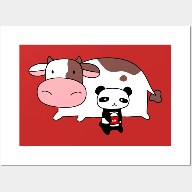 Cow and Milk Panda Wall Art by saradaboru